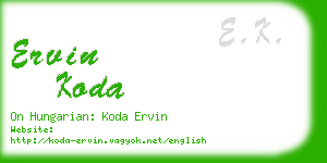 ervin koda business card